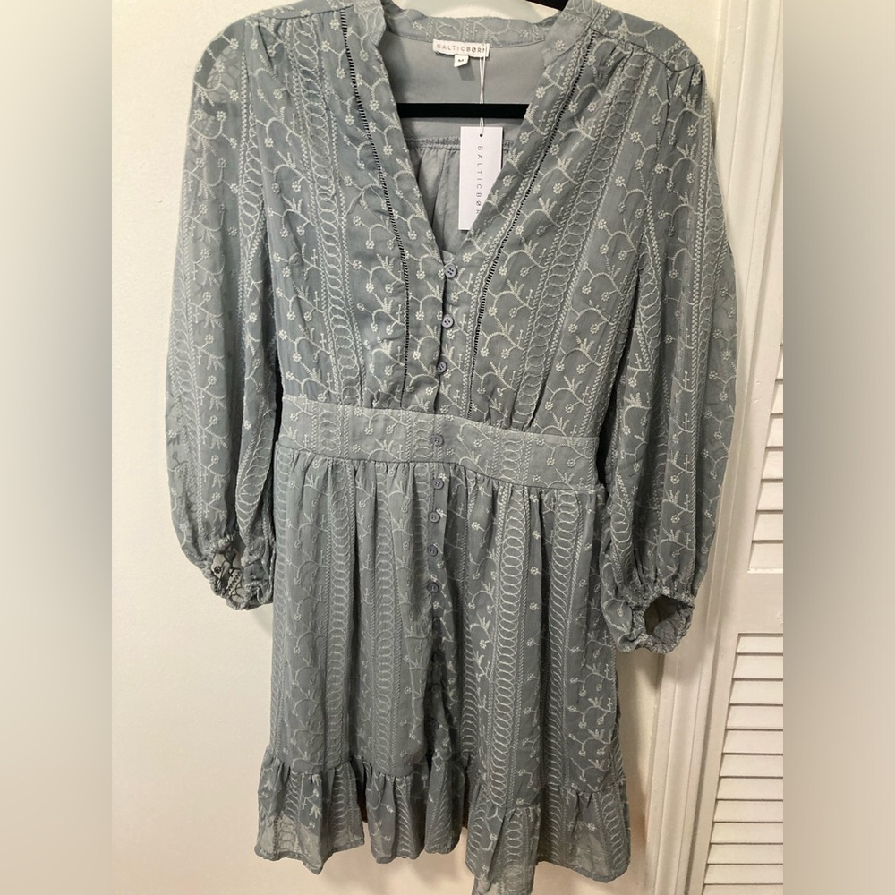 NWT Baltic Born Gianna smocked midi dress, M